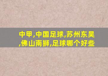 中甲,中国足球,苏州东吴,佛山南狮,足球哪个好些