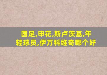 国足,申花,斯卢茨基,年轻球员,伊万科维奇哪个好