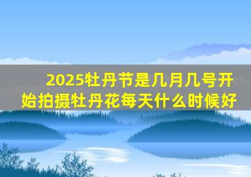 2025牡丹节是几月几号开始拍摄牡丹花每天什么时候好