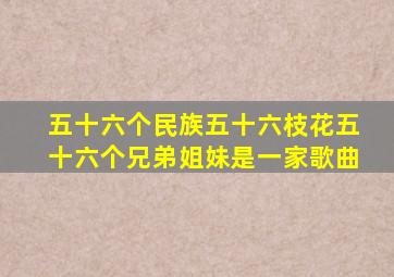 五十六个民族五十六枝花五十六个兄弟姐妹是一家歌曲