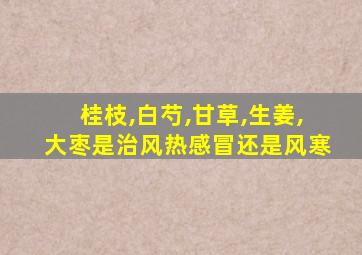 桂枝,白芍,甘草,生姜,大枣是治风热感冒还是风寒