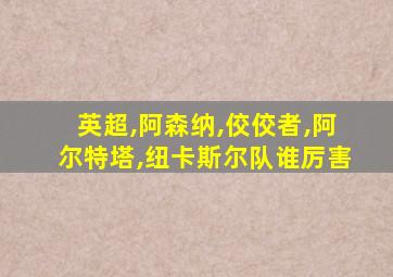 英超,阿森纳,佼佼者,阿尔特塔,纽卡斯尔队谁厉害