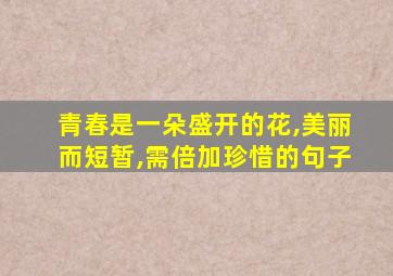 青春是一朵盛开的花,美丽而短暂,需倍加珍惜的句子